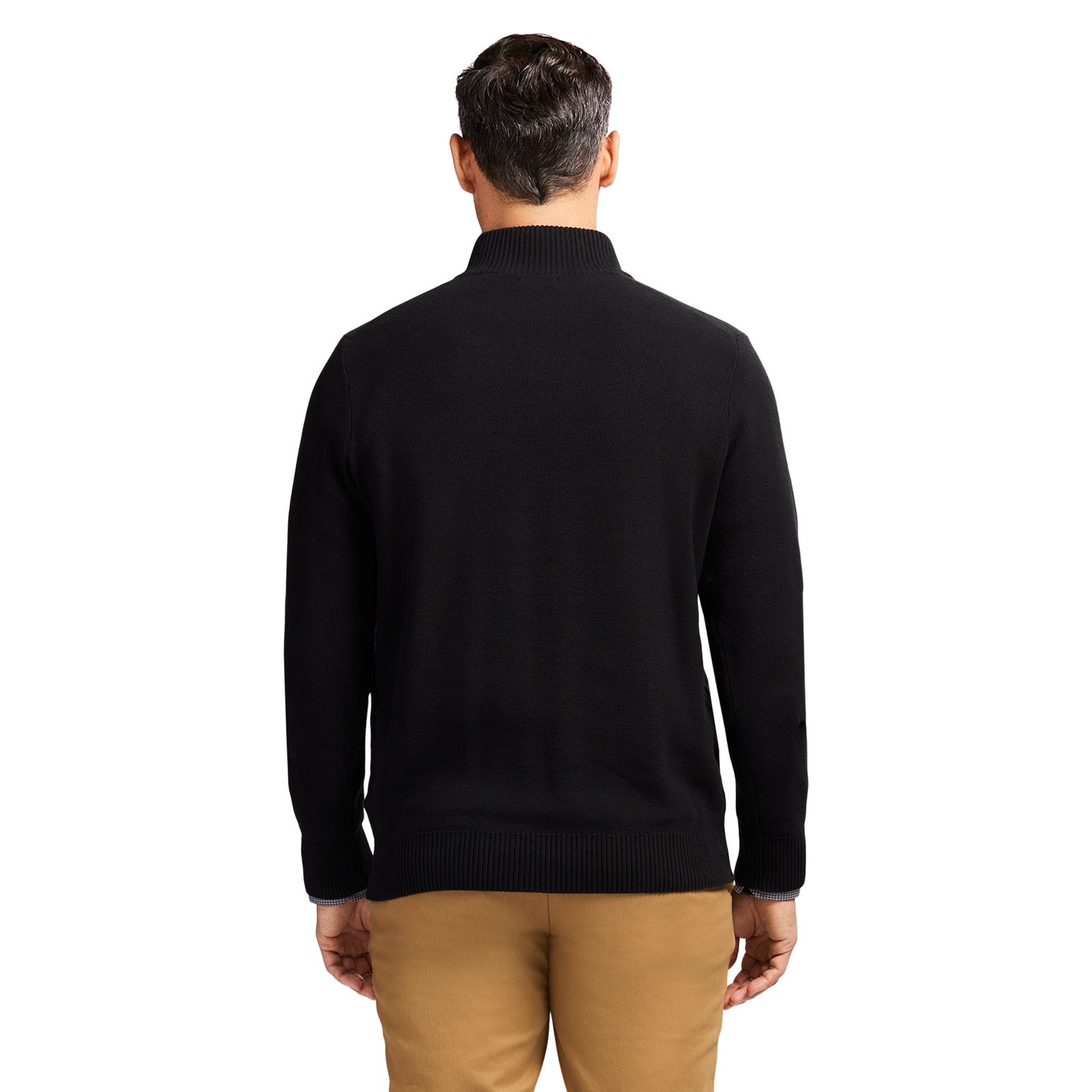 Honeycomb Quarter Zip Sweater - Black – IZOD