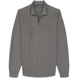 HONEYCOMB QUARTER ZIP SWEATER - CARBON HTHR