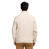 HONEYCOMB QUARTER ZIP SWEATER - ROCK HTHR
