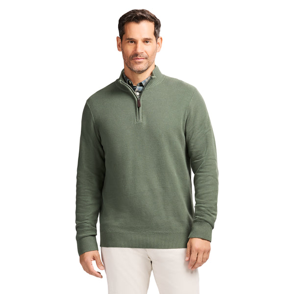 HONEYCOMB QUARTER ZIP SWEATER - LAUREL WREATH