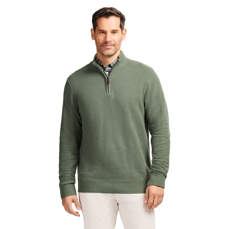 HONEYCOMB QUARTER ZIP SWEATER - LAUREL WREATH