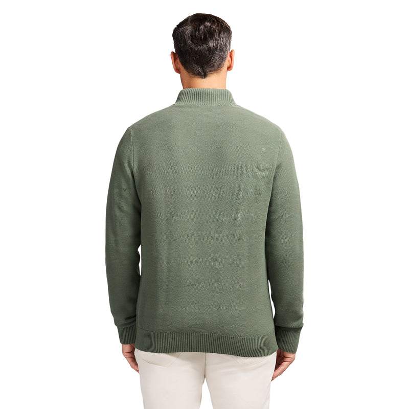 HONEYCOMB QUARTER ZIP SWEATER - LAUREL WREATH
