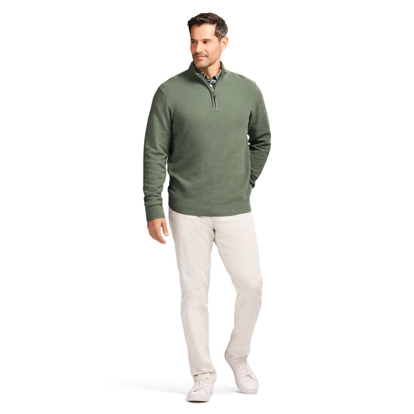 HONEYCOMB QUARTER ZIP SWEATER - LAUREL WREATH
