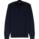HONEYCOMB QUARTER ZIP SWEATER - NAVY BLAZER