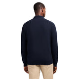 HONEYCOMB QUARTER ZIP SWEATER - NAVY BLAZER