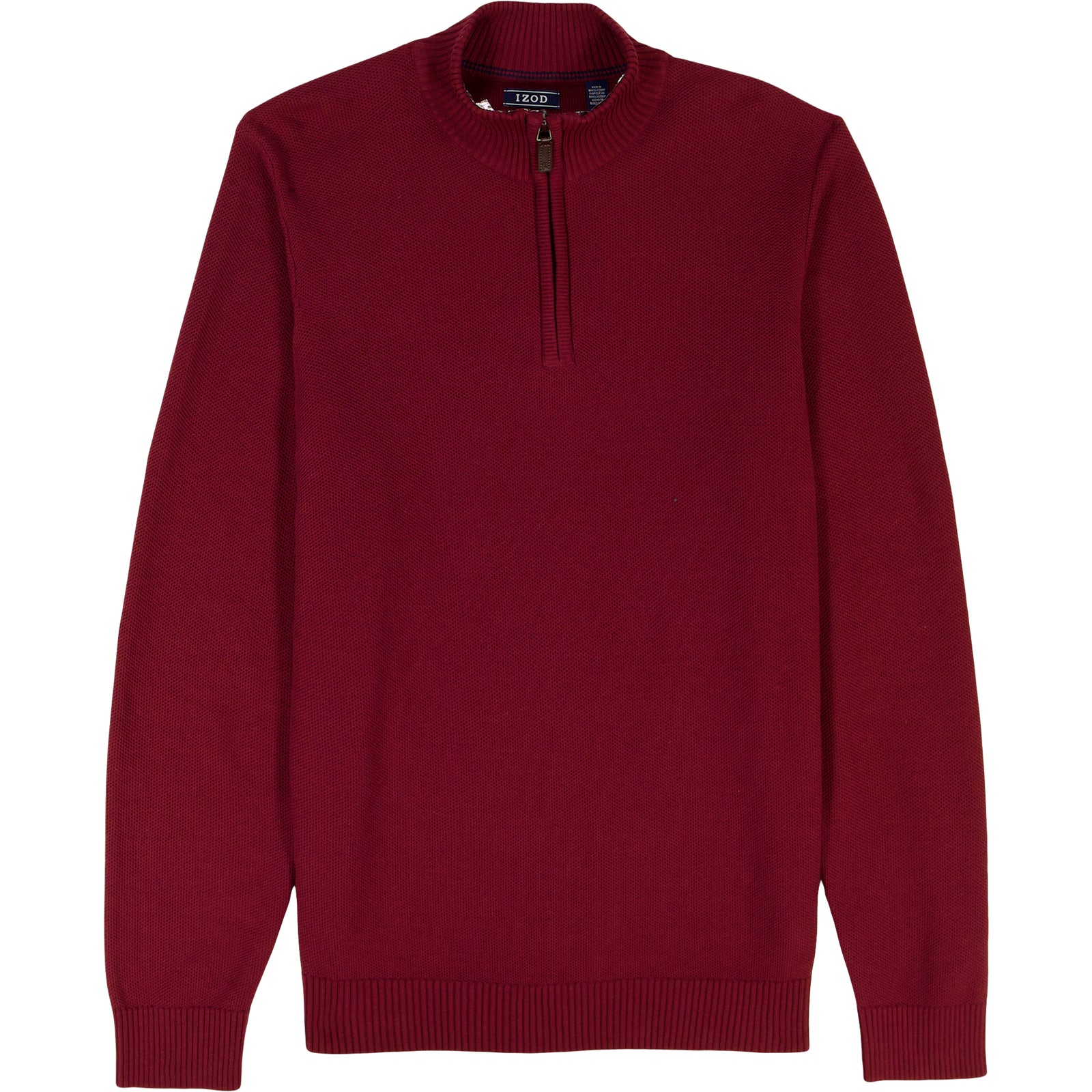Honeycomb Quarter Zip Sweater - Velvet Maroon – IZOD