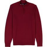 HONEYCOMB QUARTER ZIP SWEATER - VELVET MAROON