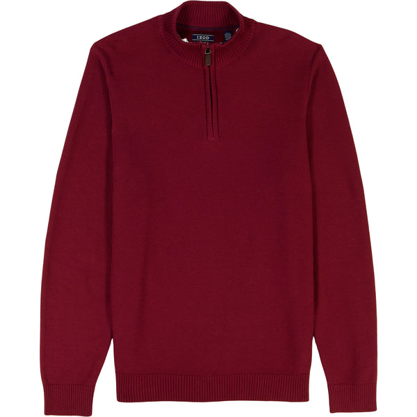 Honeycomb Quarter Zip Sweater - Velvet Maroon – IZOD