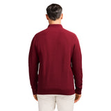 HONEYCOMB QUARTER ZIP SWEATER - VELVET MAROON