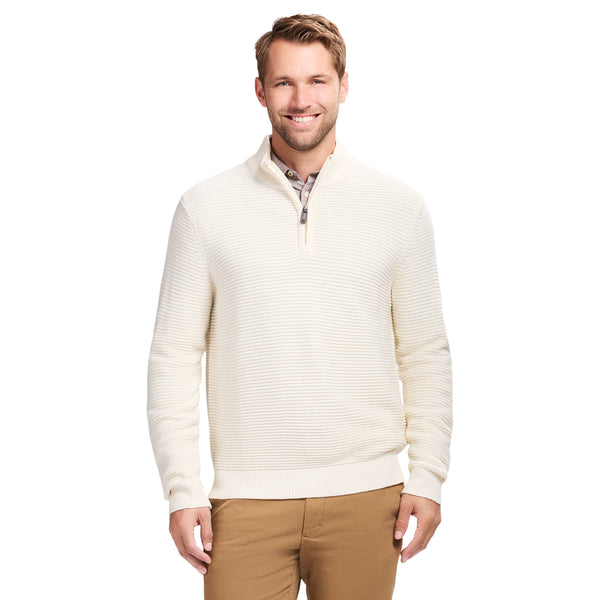 OTTOMAN QUARTER 
ZIP SWEATER - ROCK HTHR