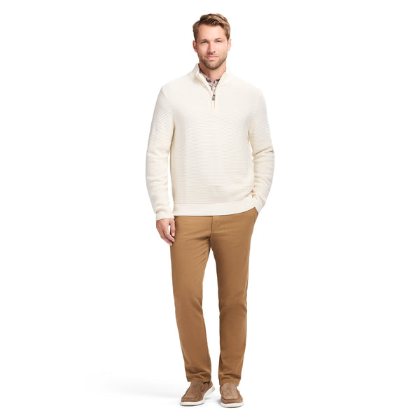 OTTOMAN QUARTER 
ZIP SWEATER - ROCK HTHR