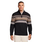 HOLIDAY FAIRISLE 
QUARTER ZIP SWEATER - BLACK