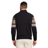 HOLIDAY FAIRISLE 
QUARTER ZIP SWEATER - BLACK