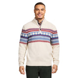 HOLIDAY FAIRISLE 
QUARTER ZIP SWEATER - ROCK HTHR