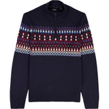 HOLIDAY FAIRISLE 
QUARTER ZIP SWEATER - NAVY BLAZER