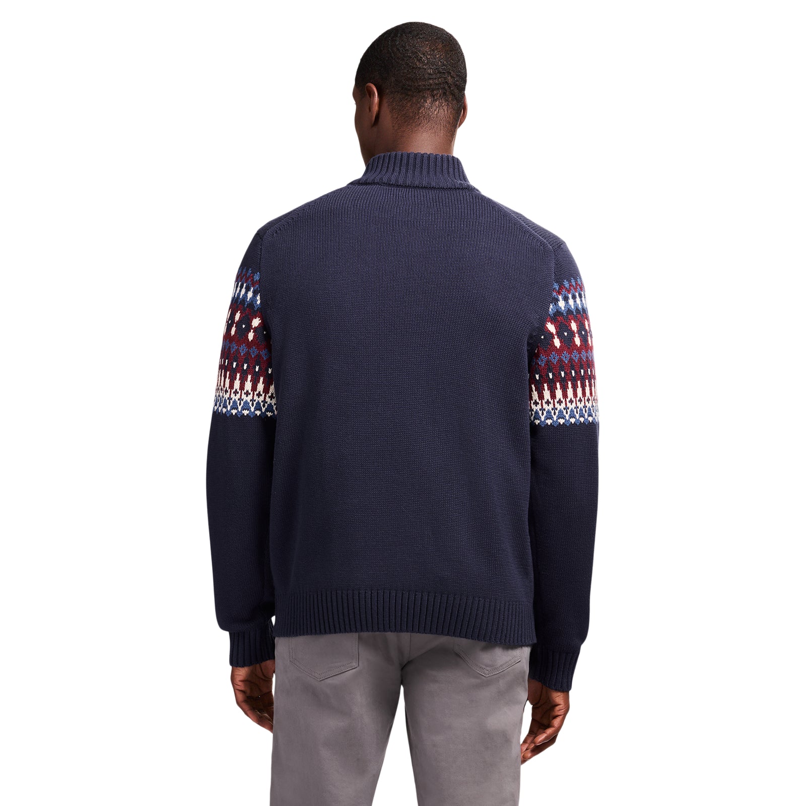 Holiday Fairisle Quarter Zip Sweater - Navy Blazer – IZOD