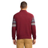 HOLIDAY FAIRISLE 
QUARTER ZIP SWEATER - VELVET MAROON