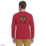 SALTWATER LONG SLEEVE HUNTIN' GRAPHIC TEE - SUNDRIED TOMATO