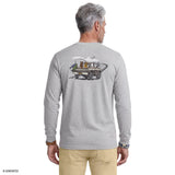 SALTWATER LONG SLEEVE LAKE LIFE GRAPHIC TEE - LT GREY HTHR