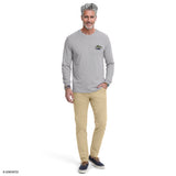 SALTWATER LONG SLEEVE LAKE LIFE GRAPHIC TEE - LT GREY HTHR
