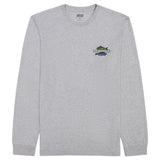 SALTWATER LONG SLEEVE LAKE LIFE GRAPHIC TEE - LT GREY HTHR