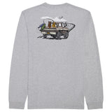 SALTWATER LONG SLEEVE LAKE LIFE GRAPHIC TEE - LT GREY HTHR