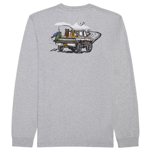 トップス kotohayokozawa Graphic long sleeveT GRAY Saltwater Long Sleeve Lake Life Graphic Tee - Lt Grey Hthr – IZOD