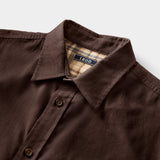CORDUROY LONG SLEEVE BUTTON-DOWN SHIRT - SEAL BROWN