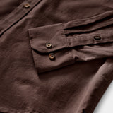 CORDUROY LONG SLEEVE BUTTON-DOWN SHIRT - SEAL BROWN