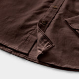 CORDUROY LONG SLEEVE BUTTON-DOWN SHIRT - SEAL BROWN