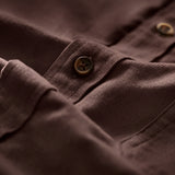 CORDUROY LONG SLEEVE BUTTON-DOWN SHIRT - SEAL BROWN