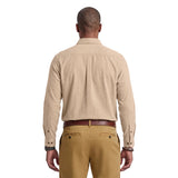 CORDUROY LONG SLEEVE BUTTON-DOWN SHIRT - WHITE PEPPER
