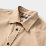 CORDUROY LONG SLEEVE BUTTON-DOWN SHIRT - WHITE PEPPER