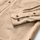 CORDUROY LONG SLEEVE BUTTON-DOWN SHIRT - WHITE PEPPER