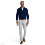CORDUROY LONG SLEEVE BUTTON-DOWN SHIRT - MEDIEVAL BLUE