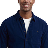 CORDUROY LONG SLEEVE BUTTON-DOWN SHIRT - MEDIEVAL BLUE