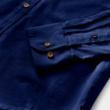 CORDUROY LONG SLEEVE BUTTON-DOWN SHIRT - MEDIEVAL BLUE