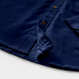 CORDUROY LONG SLEEVE BUTTON-DOWN SHIRT - MEDIEVAL BLUE