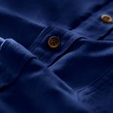 CORDUROY LONG SLEEVE BUTTON-DOWN SHIRT - MEDIEVAL BLUE