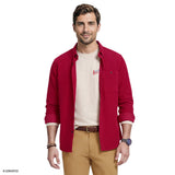 CORDUROY LONG SLEEVE BUTTON-DOWN SHIRT - SUNDRIED TOMATO