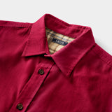 CORDUROY LONG SLEEVE BUTTON-DOWN SHIRT - SUNDRIED TOMATO