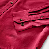 CORDUROY LONG SLEEVE BUTTON-DOWN SHIRT - SUNDRIED TOMATO