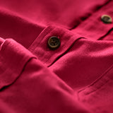CORDUROY LONG SLEEVE BUTTON-DOWN SHIRT - SUNDRIED TOMATO