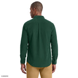 CORDUROY LONG SLEEVE BUTTON-DOWN SHIRT - DARK GREEN