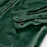 CORDUROY LONG SLEEVE BUTTON-DOWN SHIRT - DARK GREEN