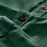 CORDUROY LONG SLEEVE BUTTON-DOWN SHIRT - DARK GREEN
