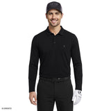 GOLF LONG SLEEVE PERFORMANCE POLO - CAVIAR