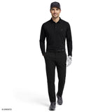 GOLF LONG SLEEVE PERFORMANCE POLO - CAVIAR