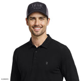 GOLF LONG SLEEVE PERFORMANCE POLO - CAVIAR