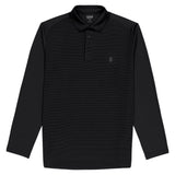 GOLF LONG SLEEVE PERFORMANCE POLO - CAVIAR